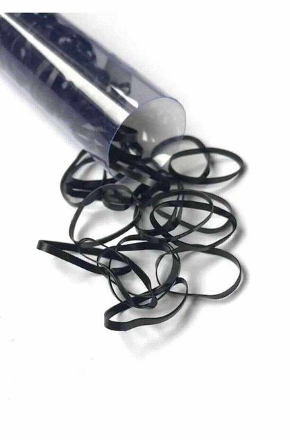 Siyah Tüplü Saç Örgü Lastiği Perma Lastik-250 Adet -2,5 Cm