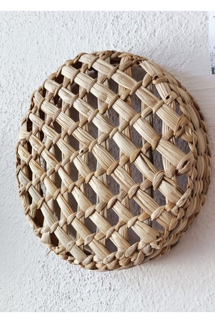 Bohem Rattan Bambu Hasır Duvar Tabağı Afrikan Hasır Duvar Tabağı Balkon Dekoru 25 Cm