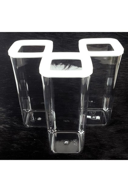 Vip Ahmet Vakumlu Kristal Mika Saklama Kabı 3\'lü 1700 ml