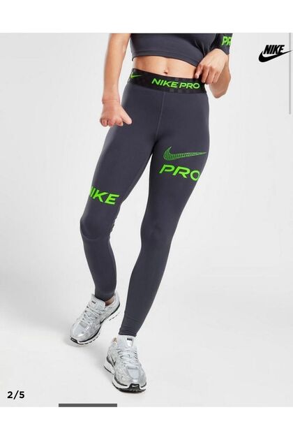 Pro Dri-Fit Mid-Rise Full-Length Graphic Training Gri Kadın Tayt