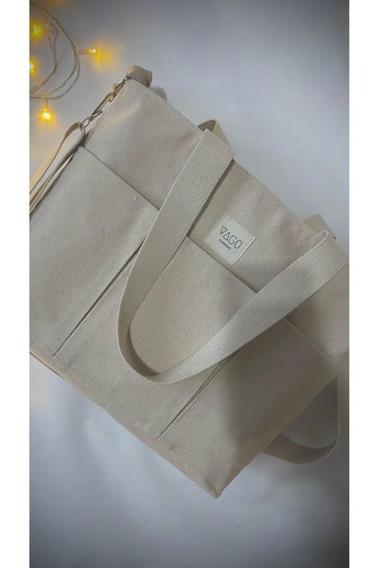 ZIPPERED LAPTOPSIZE CANVAS BAG