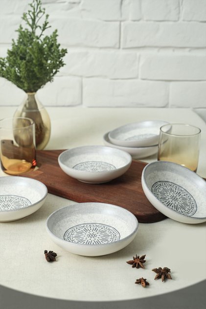 Stone Ring Snack Bowl / Sauce Dish 13 cm 6 Pieces 21427