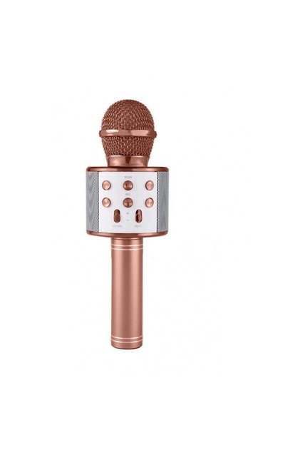 Karaoke Mikrofonlu Hoparlör - Şarjlı -bluetooth Rose Gold