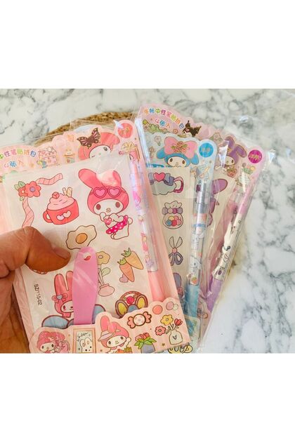 Meyra Accessories 1pcs sanrio kawaii figured sticker pen sapatula