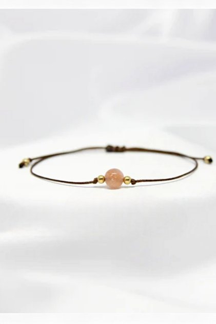 Sunstone Genuine Design Elegant Real Natural Stone Bracelet (High Quality Handcrafted Ladder Closure)