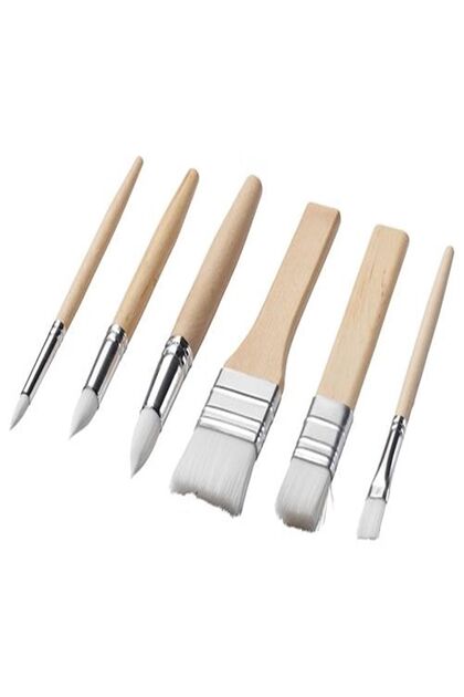 Trowel Brush Set Birch 6 Pieces