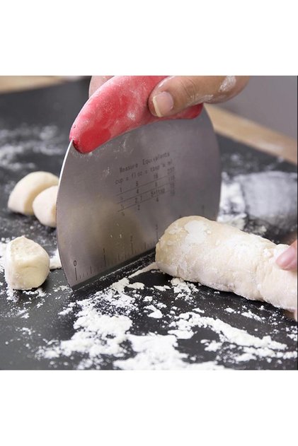 Stainless Steel Measured Dough Cutting Apparatus Cutter Scraper Pastry Shaping Spatula
