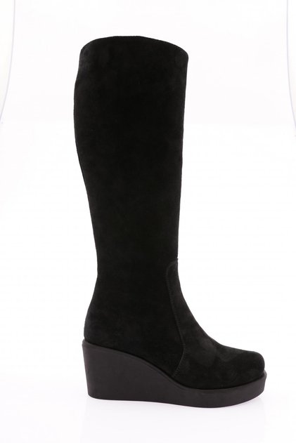 22505-22k Women's Wedge Sole Zippered Long Boots