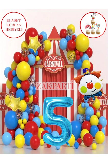 Karnaval temalı doğum günü seti