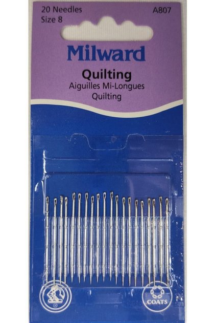 Milward No:8 Patchwork Needle - Short Steel Stitching