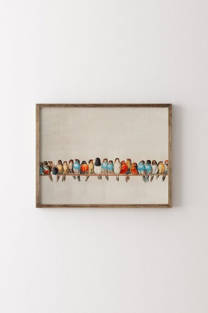 Birds - Wooden Patterned Frame