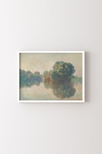 The Seine in Giveny - White Frame