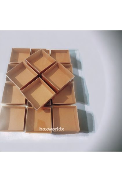 9x9x3 Asetat Kapaklı Kraft Kutu 100 Adet