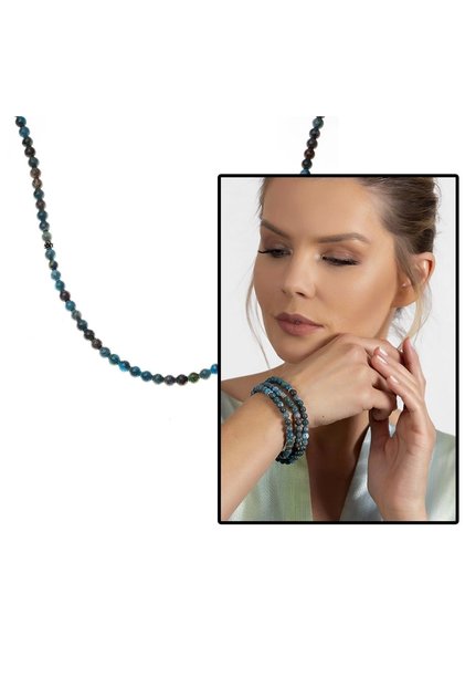 Both Bracelet - Both Necklace - and Prayer Beads 99 Pieces Apatite Natural Stone Accessory