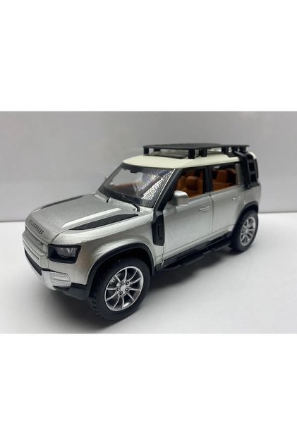 Land Rover Defender Metal Araba 23 Cm Sesli Işıklı Kapılar Bagaj Kaput Açılır Oyuncak Demir Araç
