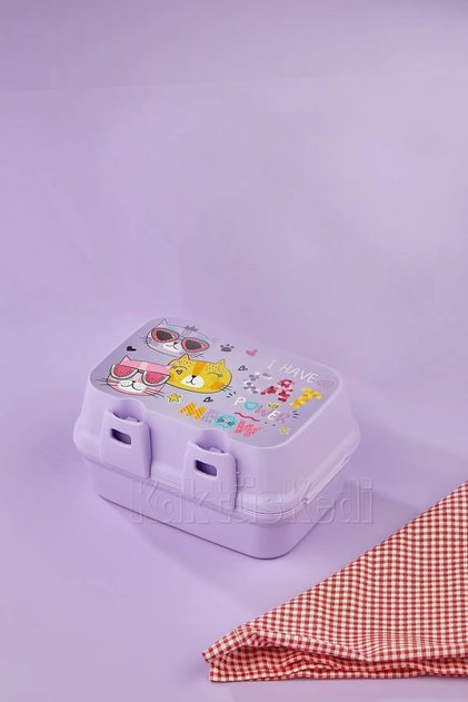 Cat Power 4 Bölmeli Çocuk Beslenme Kutusu - Yemek Saklama Kabı