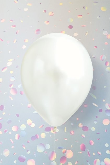 Metallic White Balloon 12" 30 Cm Metallic Balloon Pack of 10
