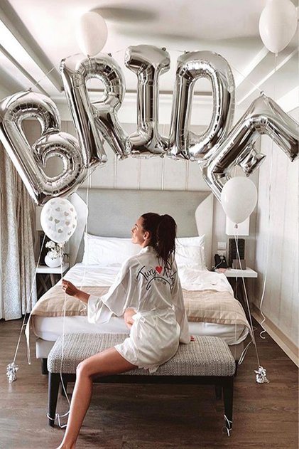 Silver Bride Balloon Set Giant Foil Balloon Set Bachelorette Bride To Be Party Balloons 100cm