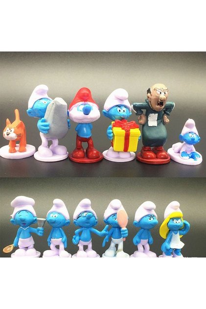 Sirınler Figür Seti 12'li Şirinler Mini Figür Seti Çok Sevimli Ve Tatlı Hediyelik Setler