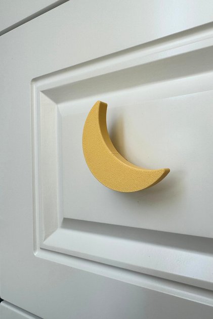 Yellow Moon Cabinet Handle - Fun and Durable Furniture Handle for Children's Room, Kitchen and Bathroom