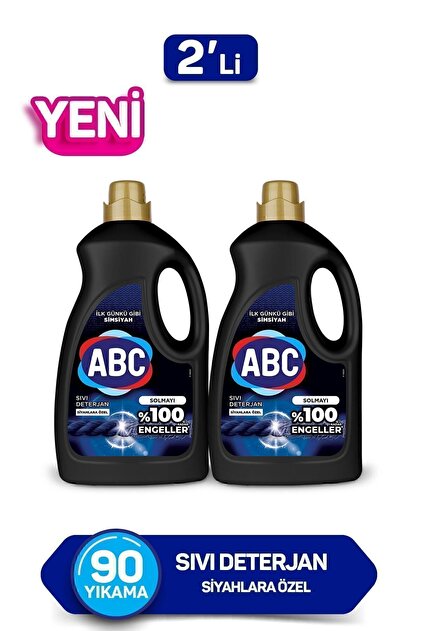 abc ABC Siyahlara Özel Sıvı Çamaşır Deterjan 2 X 2.7 Lt - Fiyatı