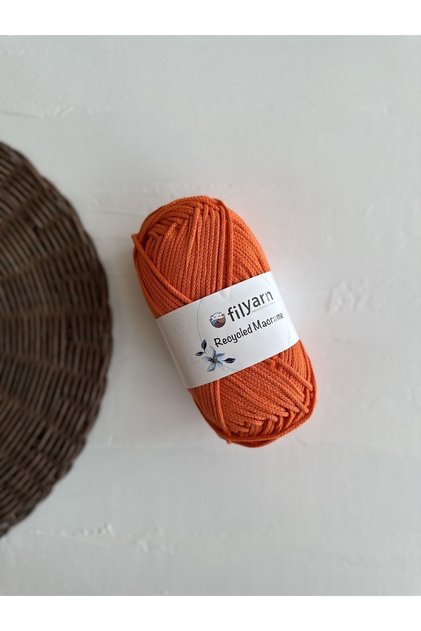 Orange Macrame Lanyard - 200 g Recycled Cotton