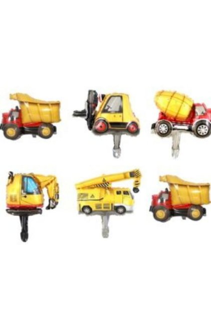 Construction Theme Mini Shap Foil Balloon Set of 6