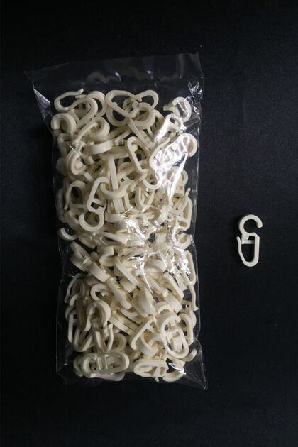 Rustic Curtain, Ring Clip, Cream Color - 100 Pieces