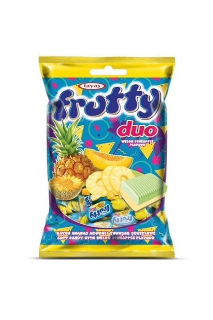 Frutty Duo Melon-Pineapple Flavored Soft Candy 350 Gr.