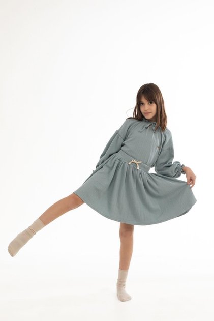Mini Skirt Children's Light Blue Organic Cotton
