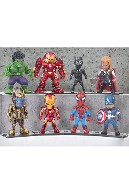 MARVEL フィギュア　8点 e-life shop Avengers 8'li Anime Oyuncak Seti Spiderman Ironman