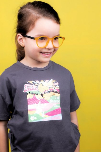 New Unisex 3-9 Years Old Orange Black Handle Children's Computer Screen Glasses