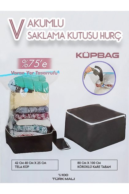 Vakumlu Saklama Kutusu Hurç,küpbag 42 Cm X 40 Cm X 25 Cm