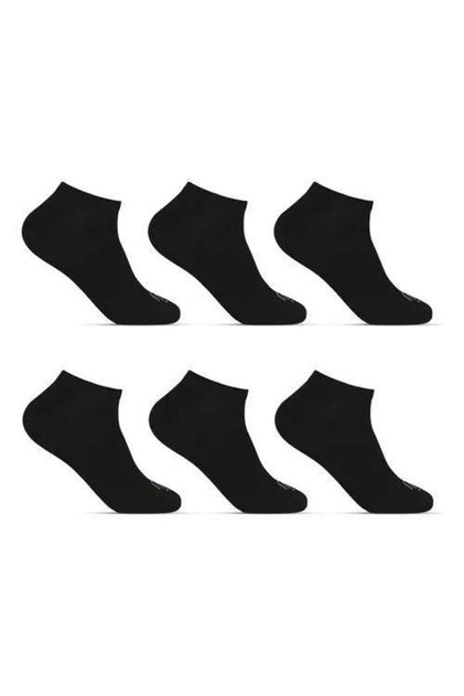 6 Pack Unisex Black Cotton Booties Comfortable Socks