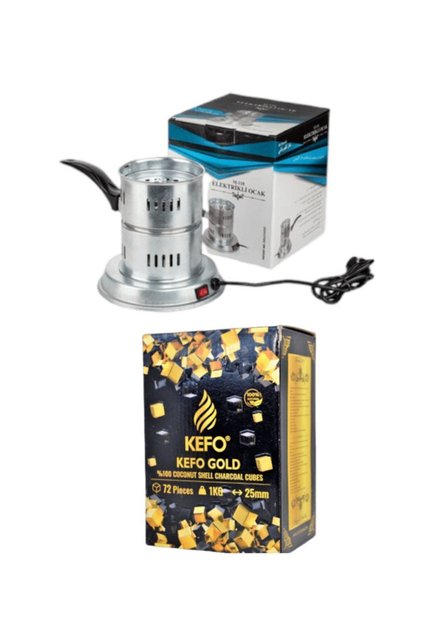 Elektrikli Nargile Köz (kömür) Yakma Makinası / Ocağı + 1kg Nargile Kömürü