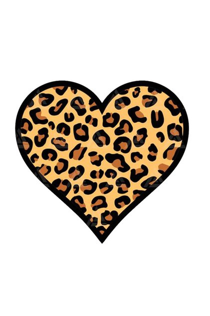 Leopard Heart Figure Sticker Car, Motorcycle, Helmet, Laptop, Glass Sticker 13X12 cm