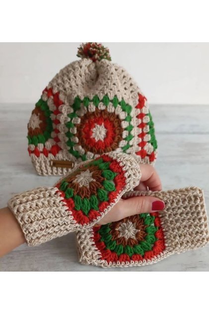 Crochet Bere Eldiven Set, Kadın Bere, Kadın Eldiven ,Tığ İşi Bere Eldiven Set