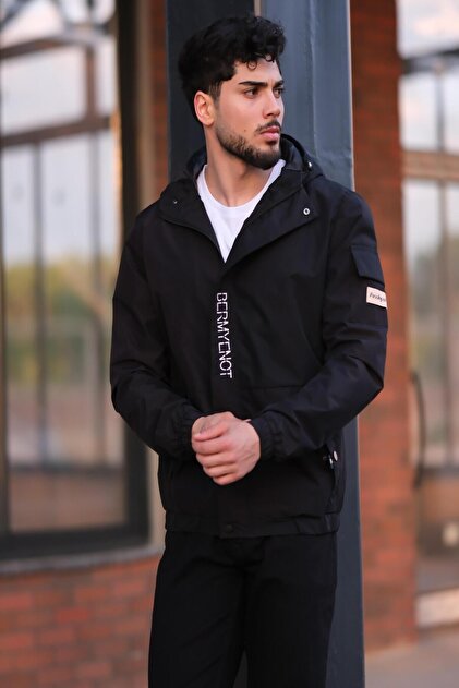 Stilkombin Kol Cepli Baskılı Spor Likra Kumaş Yağmurluk Mevsimlik