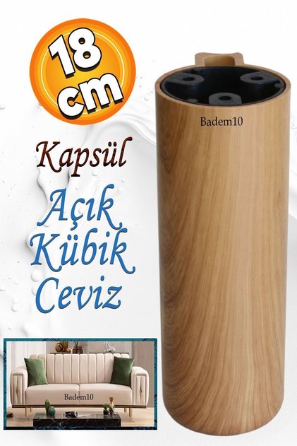 Kapsül Bohem (PREMİUM) Açık Ceviz 18 Cm Mobilya Kanepe Tv Ünitesi Koltuk Baza Ayağı Ayakları