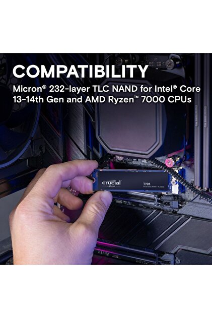 Crucial T705 2TB PCIe Gen5 NVMe M.2 SSD (14500-12700 MBs