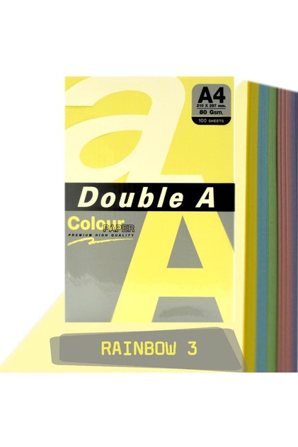 Hârtie colorată pentru copiator 100 bucăți A4 80 grame Rainbow 3