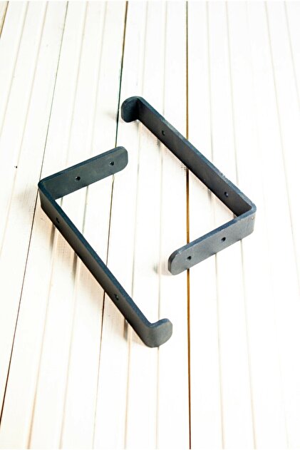 Dekoratif Metal Siyah Raf Ayağı (4'LÜ SET) - (4 ADET METAL RAF AYAĞI 8 ADET VİDA 8 ADET DUBEL)