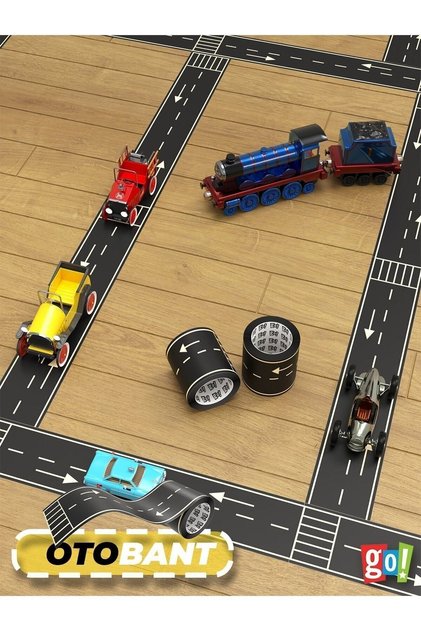 Otobant Eğitici Ve Eğlenceli Yol Yapım Bandı - Çocuk Trafik Bantı - Road Tape Oyun Bandı