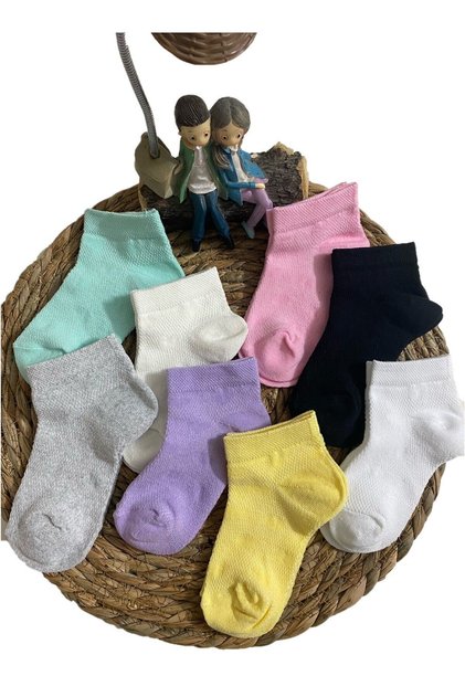 Kids Lacoste Heart Patterned Booties Socks 8 Pairs