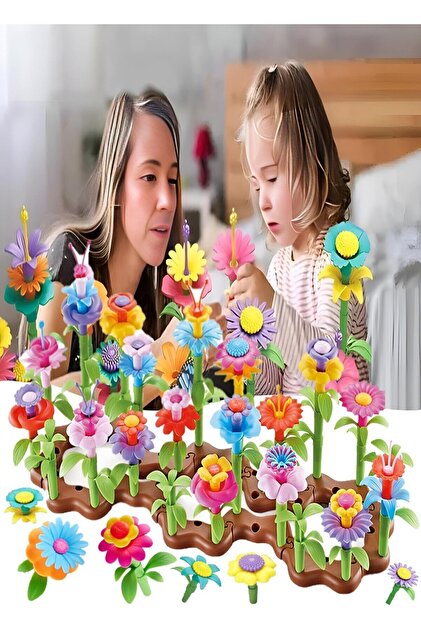 置物 pink bud RoseRoi 260 Parça Bahçe Çiçek Yapım Seti Yapı Blokları Yapboz Bul