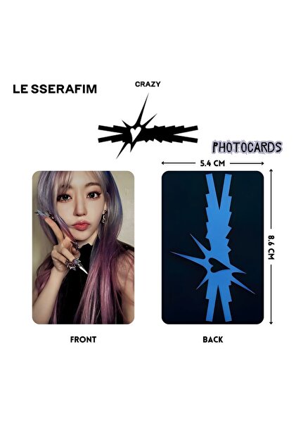 Kpop Dünyasi LE SSERAFIM Sakura '' Crazy '' Photocards Set