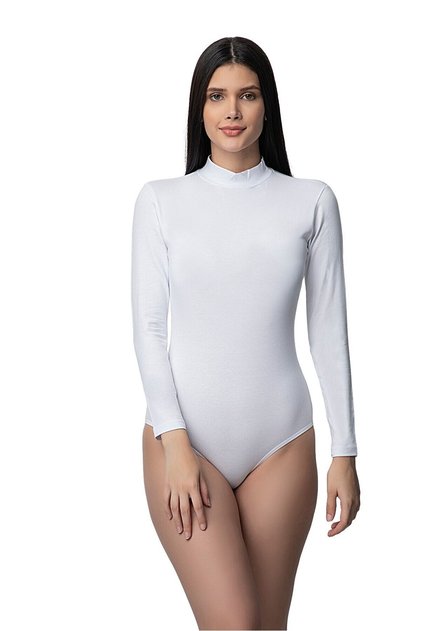 Özkan Marka Fit Kalıp Lirona a Quality Soft Cotton Fisherman Mock Neck Long Sleeve Hooked Bodysuit