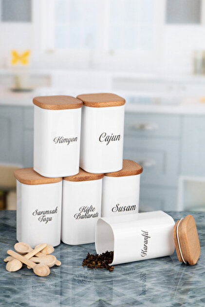 Lizzy 6'lı 250 ml Vakumlu Bambu Ahşap Kapaklı Porselen Görünümlü