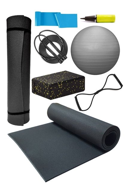 Pilates Mat Pilates Rubber Jump Rope Yoga Block Octagonal Rubber 55 cm Pilates Ball and Pump