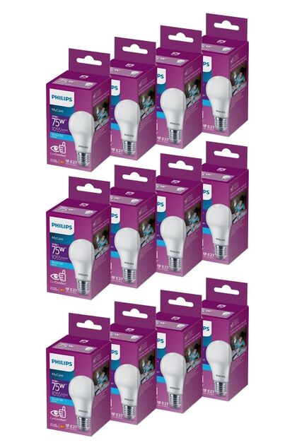 Led 10-75w Ampul 6500k Beyaz Işık 12li